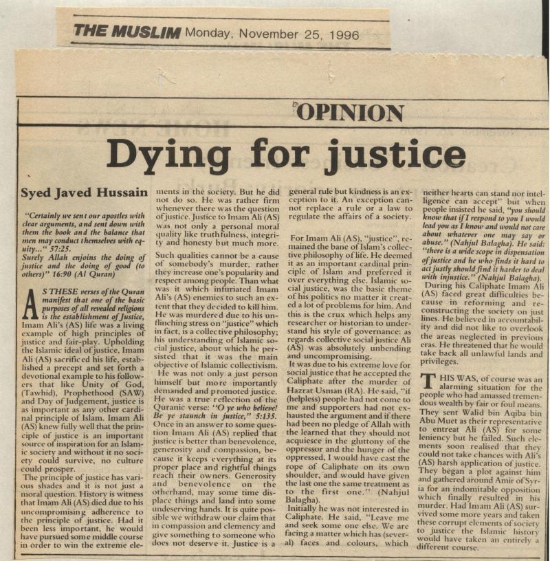 Dying for Justice