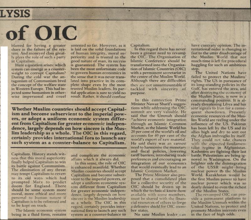 Relevance of OIC
