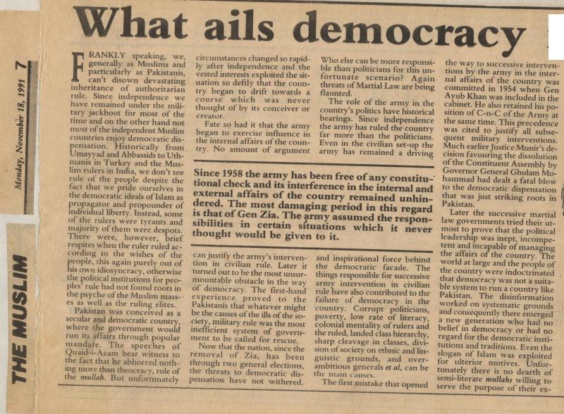 What Ails Democracy in Pakistan