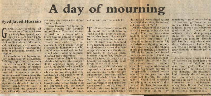 A Day of Mourning